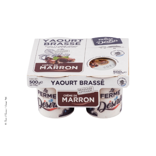 Yaourt Brassé Crème de Marron au Lait Entier Brassage Artisanal LA FERME DESIRIS