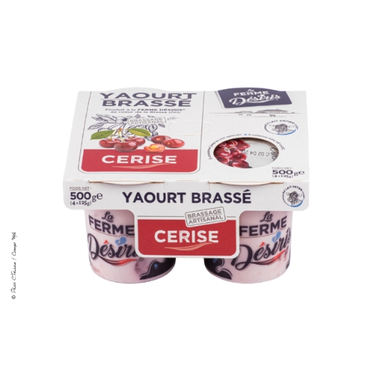 Yaourt Brassé Cerise au Lait Entier LA FERME DESIRIS