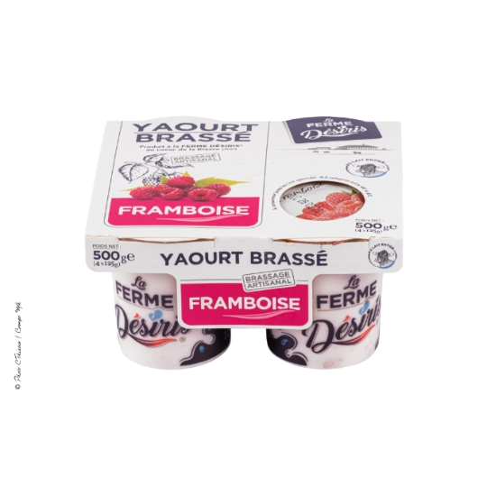 Yaourt Brassé Framboise au Lait Entier Brassage Artisanal LA FERME DESIRIS