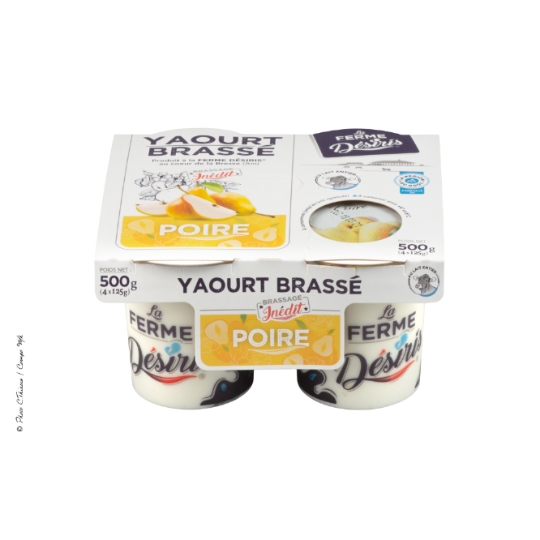 Yaourt Brassé Poire au Lait Entier LA FERME DESIRIS