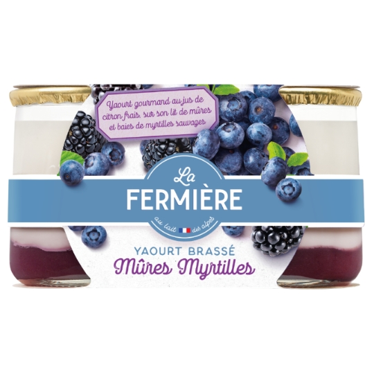 Yaourts mûre myrtille LA FERMIERE