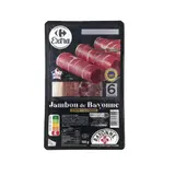 Jambon de Bayonne IGP, 9 mois d'affinage et en tranches CARREFOUR EXTRA