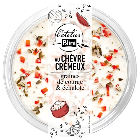 Tartinable Chèvre Crémeux Graines de Courge et Echalote ATELIER BLINI