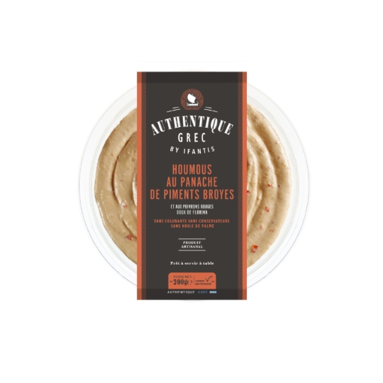 Houmous Au panache de Piment Broyés AUTHENTIQUE GREC BY IFANTIS