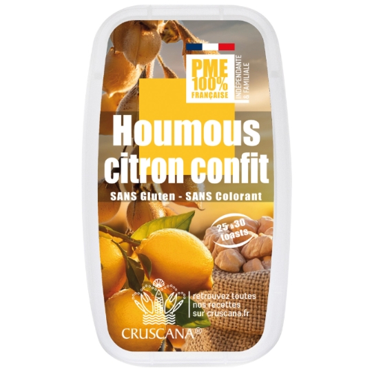 Houmous Citron Confit, Sans Gluten, Sans Colorant CRUSCANA