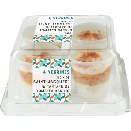 Verrines Noix de St-Jacques Tartare et Tomate Basilic MIX BUFFET