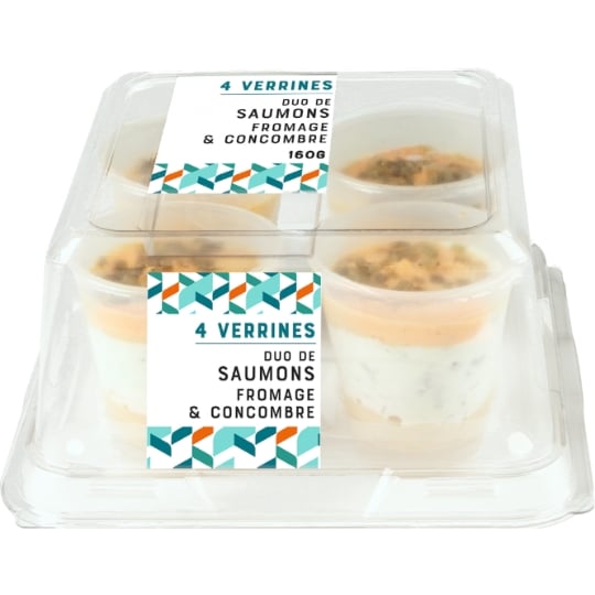 Verrines Duo de Saumons Fromage et Concombre MIX BUFFET