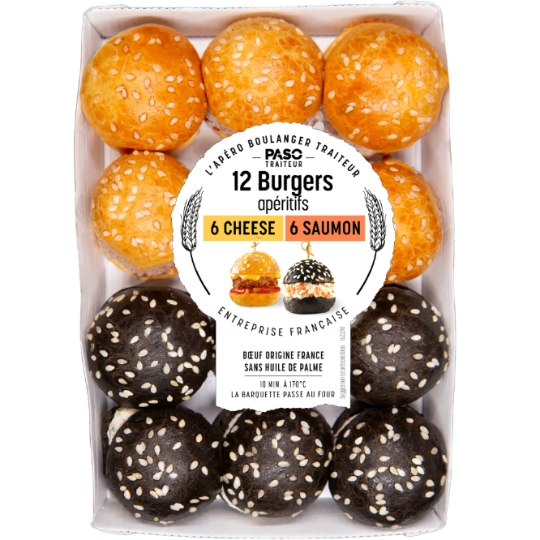 Mini Burgers Duo Fromage et Saumon PASO TRAITEUR