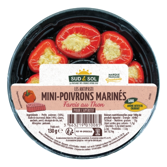 Antipasti Mini Poivrons Marinés Farcis au Thon SUD & SOL
