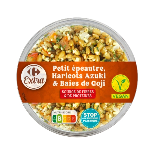 Salade composée petit épeautre, haricots azuki et végan CARREFOUR EXTRA