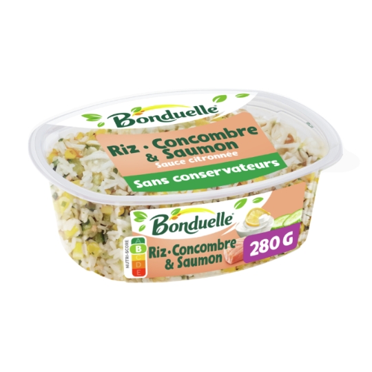 Salade Riz Concombres Saumon Sauce Citronée BONDUELLE