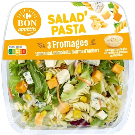 Salade torsades 3 fromages CARREFOUR BON APPETIT !