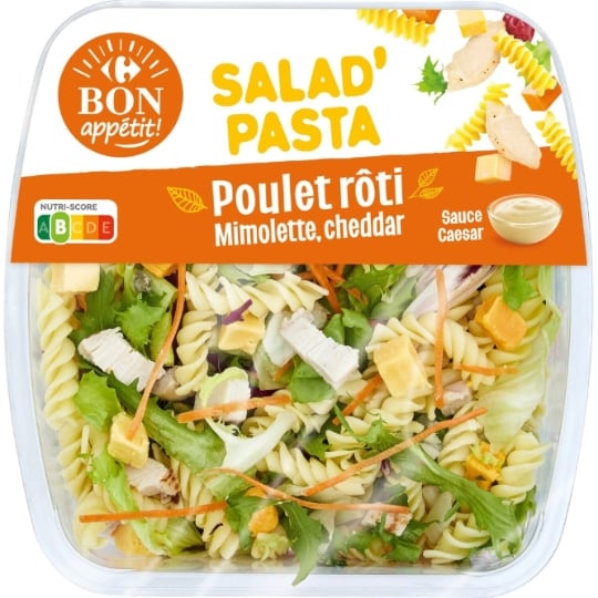 Salade Torsades poulet mimolette CARREFOUR BON APPETIT !