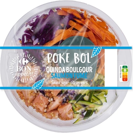 Salade quinoa boulgour saumon fumé sauce soja CARREFOUR BON APPETIT !
