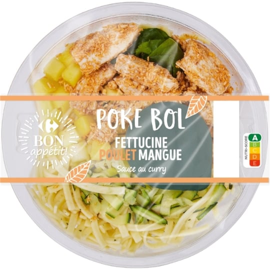 Salade Poke Bol Fettucine poulet CARREFOUR BON APPETIT !