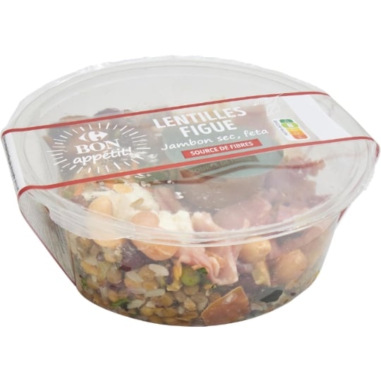 Salade lentilles figue jambon sec feta CARREFOUR BON APPETIT !