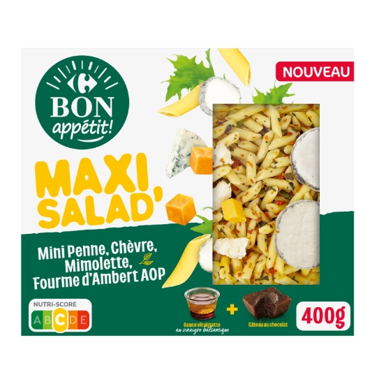 Salade composée fourme d'Ambert AOP, au fromage de chèvre et cuisiné. CARREFOUR BON APPETIT !