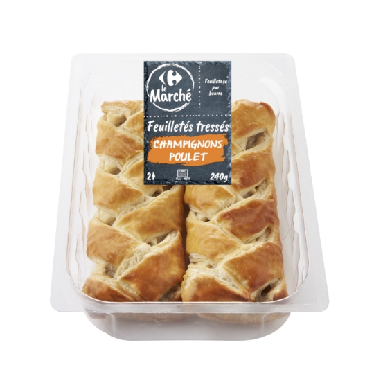 Feuilletés tressés tressés champignons poulet CARREFOUR LE MARCHE