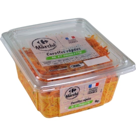 Carottes râpées ail et ciboulette CARREFOUR LE MARCHE