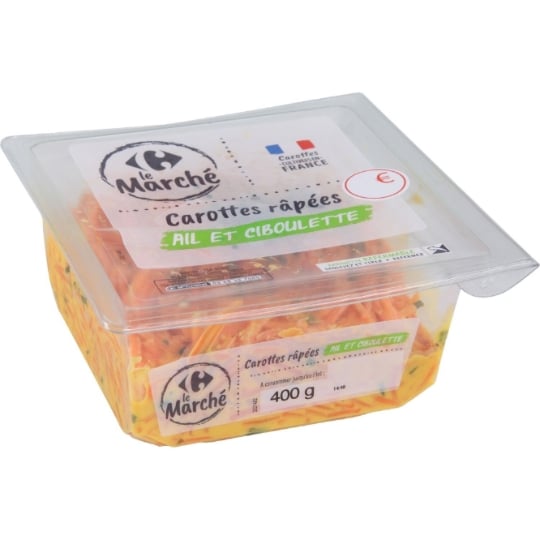 Carottes râpées ciboulette ail CARREFOUR LE MARCHE