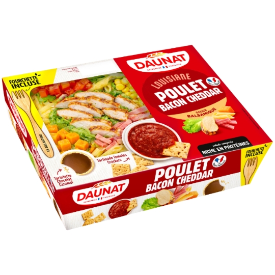 Salade Louisiane Poulet Bacon Cheddar Sauce Balsamique DAUNAT