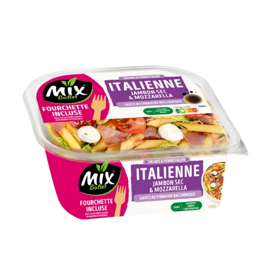 Salade de pâtes jambon cru mozzarella MIX