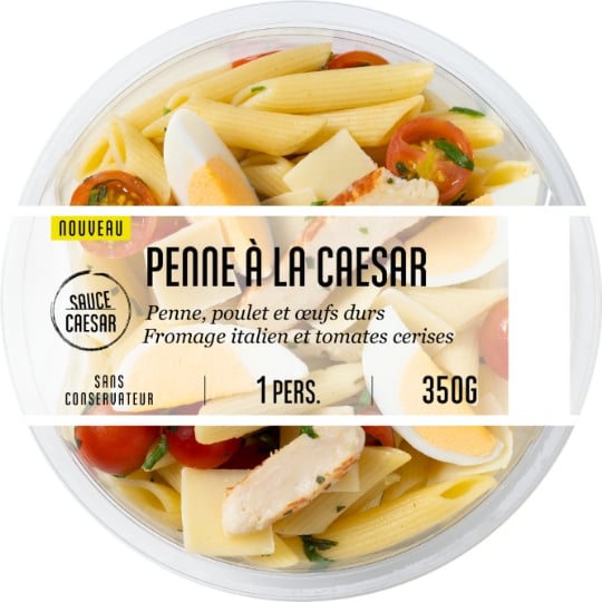 Penne à la Caesar poulet œufs durs fromage italien MIX BUFFET