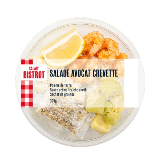 Salade Bistrot à l'Avocat Crevette, Pomme de Terre Sauce Crème Fraîche MIX BUFFET