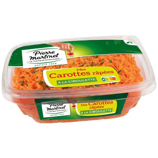 Salades crudités carottes râpées ciboulette PIERRE MARTINET