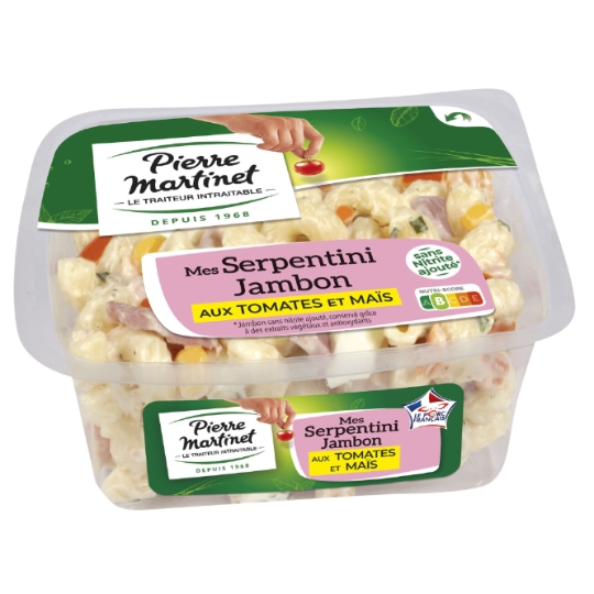 Salade Pâtes Serpentini Jambon aux Tomates et Maïs PIERRE MARTINET