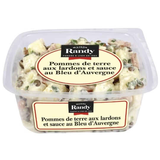 Salade de pommes de terre lardons et sauce au bleu d'auvergne RANDY