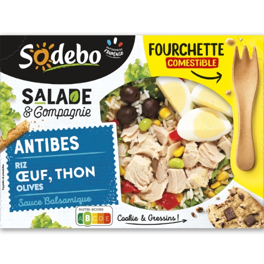 Salade Antibes Riz Thon Olives Oeuf SODEBO