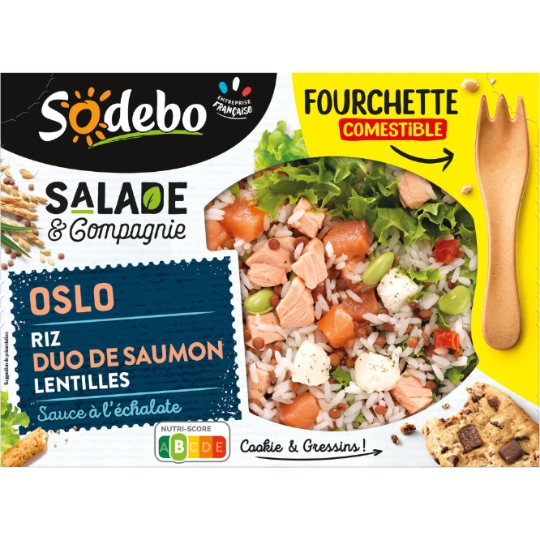 Salade Oslo Riz Lentilles Duo de Saumon SODEBO