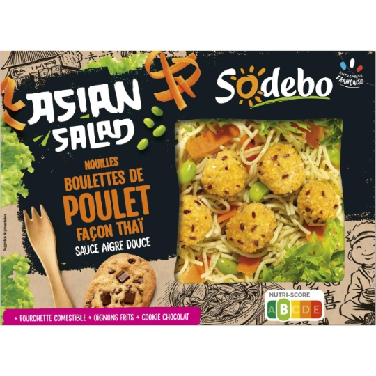 Salade Asian Nouilles Boulettes de Poulet Façon Thaï SODEBO