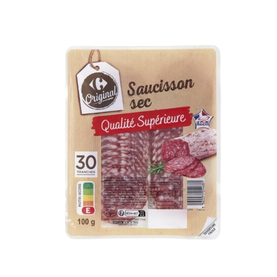 Saucisson Sec Pur Porc CARREFOUR