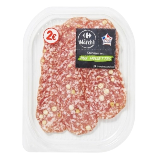 Saucisson sec aux noisettes CARREFOUR