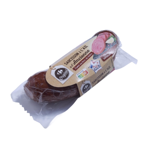 Saucisson cuit à l'ail, fumé au bois de hêtre et à l'ancienne CARREFOUR