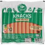 Snacks de poulet cuites fumées au bois de hêtre CARREFOUR CLASSIC'