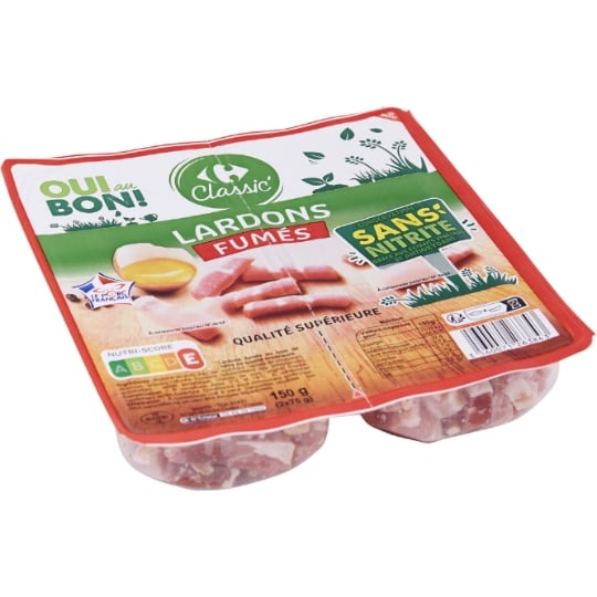 Lardons fumés Sans Nitrite CARREFOUR CLASSIC'