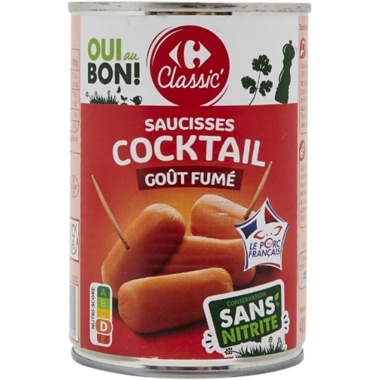 Saucisses Cocktail Goût Fumé CARREFOUR CLASSIC'
