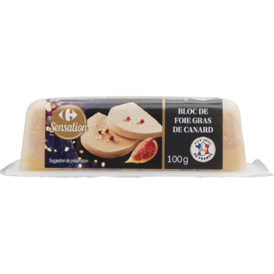 Bloc de foie gras de canard mi-cuit et de canard CARREFOUR SENSATION