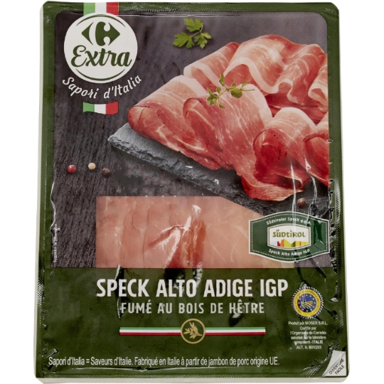 Jambon speck Alto Adige IGP et fumé au bois de hêtre CARREFOUR SELECTION