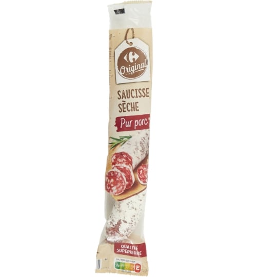 Saucisse Sèche pur porc CARREFOUR ORIGINAL