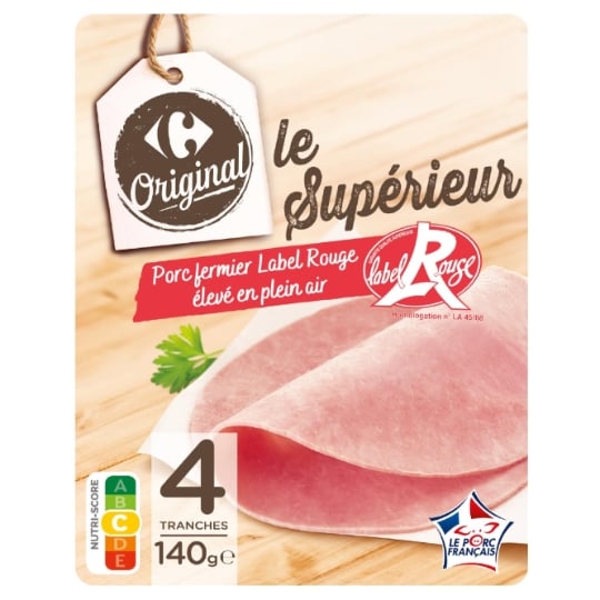 Jambon Le Supérieur Porc Fermier Label Rouge CARREFOUR ORIGINAL