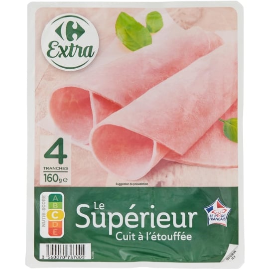 Jambon Le supérieur cuit à l'étouffée CARREFOUR EXTRA