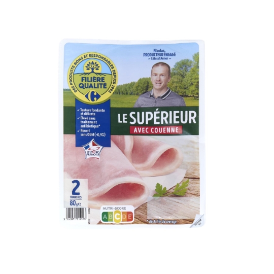 Jambon Le Supérieur Avec Couenne CARREFOUR EXTRA