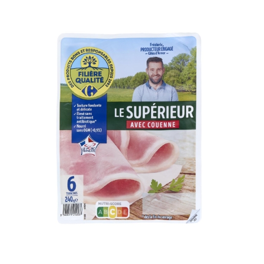 Jambon Le Supérieur Avec Couenne CARREFOUR EXTRA