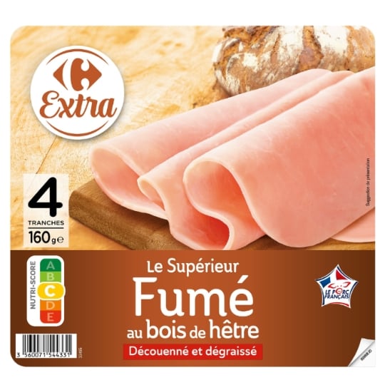 Jambon Fumé Découenné Dégraissé CARREFOUR EXTRA