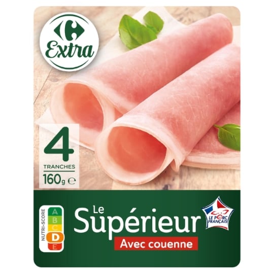 Jambon Le Supérieur Avec Couenne CARREFOUR EXTRA