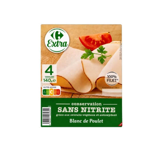 blanc de poulet sans nitrite Conservation Sans Nitrite CARREFOUR EXTRA